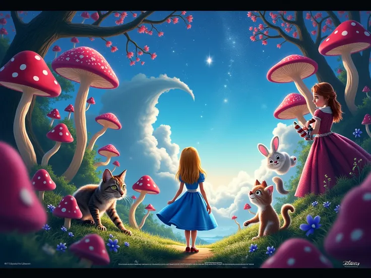 write a description of alice in wonderland poster film Certainly! Heres a description for an "Alice in Wonderland" film poster: Title: Alice in Wonderland Description: Step into a world of whimsy and wonder with our latest cinematic adventure, "Alice in Wo...