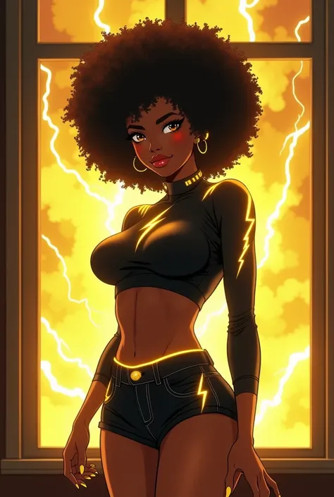 ((Electric Type)) ((Extremely Detailed curvy thick slim fit figure)) ((Extremely Detailed window with Yellow thunderstorm in the background)) ((Extremely Perfect Detailed round sexy Booty)) ((Extremely Detailed big beautiful beast)) ((Extremely Detailed Be...