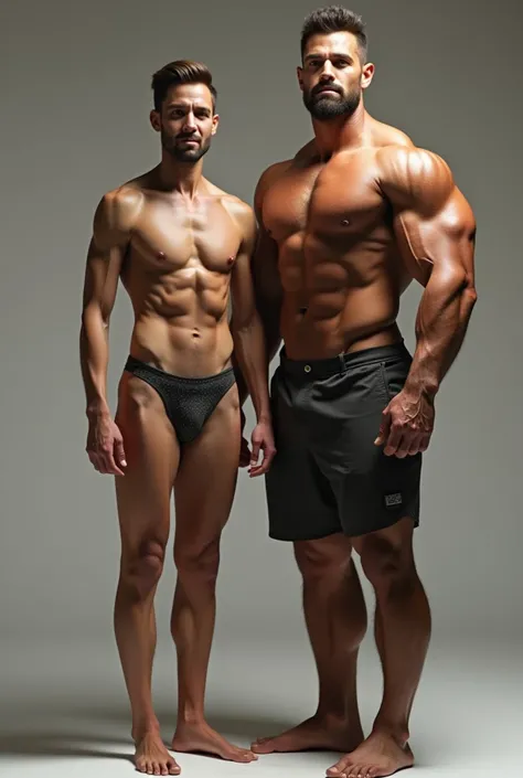 Body builder wife and weak husband 
