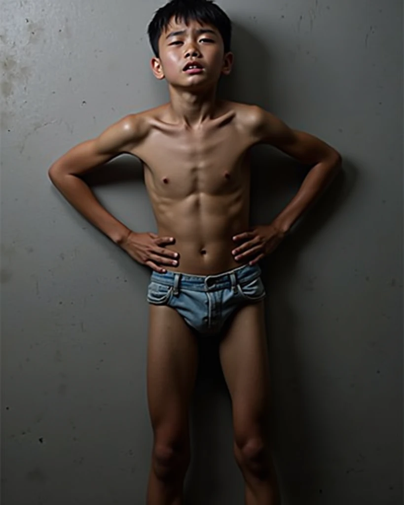 Thai boy,​ get tortured​
there is a boy nake standing in a room​, patiphan sottiwilaiphong, viral photo,  14 -year- old boy thin face, roll20, inspired by Jan Rustem, smallest waist,​ imet2020, iphone 12, cambodia