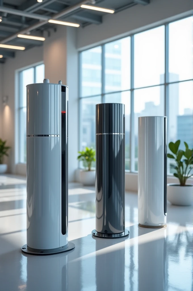 A showroom is filled with electric water filters