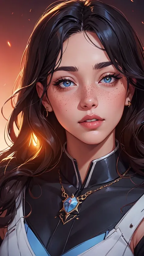 uma mulher nua com as mãos atadas com um grande laço de presente com vários presentes ao seu redor , E enfeites de Natal com as duas mãos atadas a close up of a woman with freckles on her face, lois van rossdraws, rossdraws portrait, alena aenami and artge...