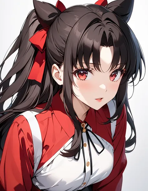 ( Japanese anime style ),  cute, (Tohsaka Rin:1.5),  Cowboy Shot ,  Female Teacher, masterpiece:1.5, masterpiece, highest quality, UHD, retina, masterpiece, accurate anatomy, super detailed, high quality, best quality, 8k