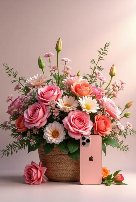 flower basket And iphone 15 promax
