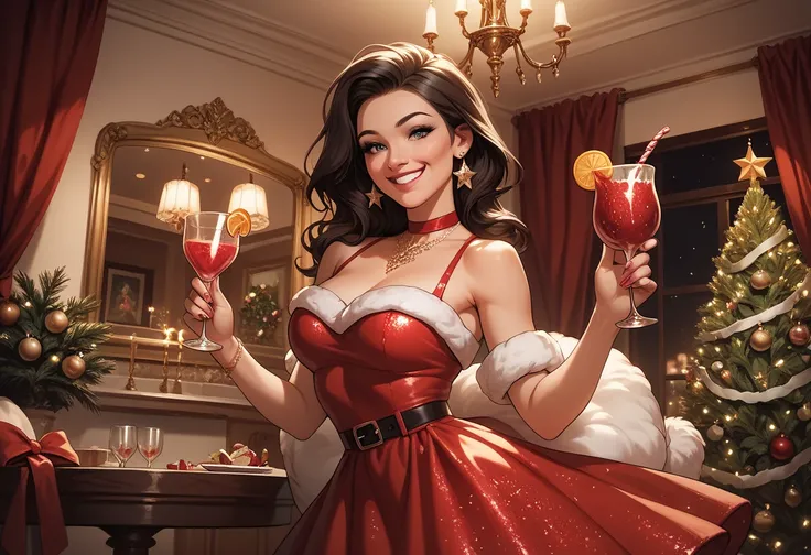  Christmas party , Dress Up,  chandelier, glass, smile,  glitter,  cocktails, woman, fellow, luxury