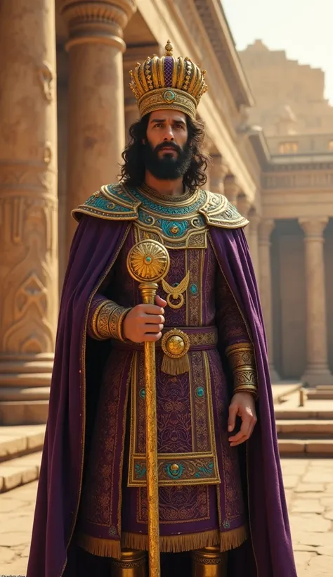 The Persians: Lost Civilizations
"Create an ultra-realistic 8K image of an Achaemenid Persian emperor. The male figure has regal features, with a dark beard curled in traditional Persian style. He wears a golden crown decorated with turquoise and lapis laz...