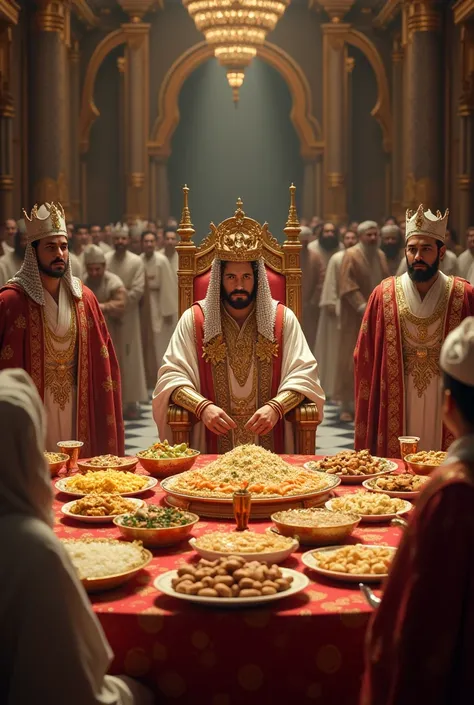 Muslim king darbar party  with foods 