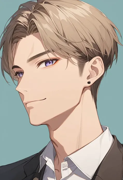 （extremely detailed CG:1.5）、（crisp quality:1.5）、（hard-edged:1.3）、（mature male :1.3）、（detailed facial depiction :1.3）、（Strong jawline:1.3）, （defined jawline:1.3）, （High cheekbones:1.3）,Brown Hair、Short Hair、swept bangs、smile、（wear cheek sticks :1.3）、 coffee...