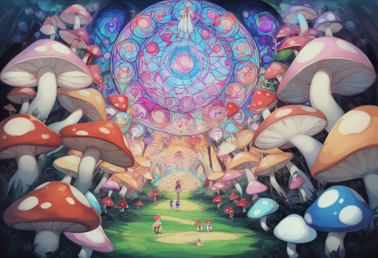 mushroomが描かれたステンドグラスの窓のクローズアップ,  Ultra fine and elaborate paintings by Tomek Setowski ,  Shutterstock,  psychedelic art , トリッピーなmushroom, psychedelic mumushroom, psychedelic mumushroom dream,  Mushroom Forest, magic mumushroom,  Maxim verehin stained glass...