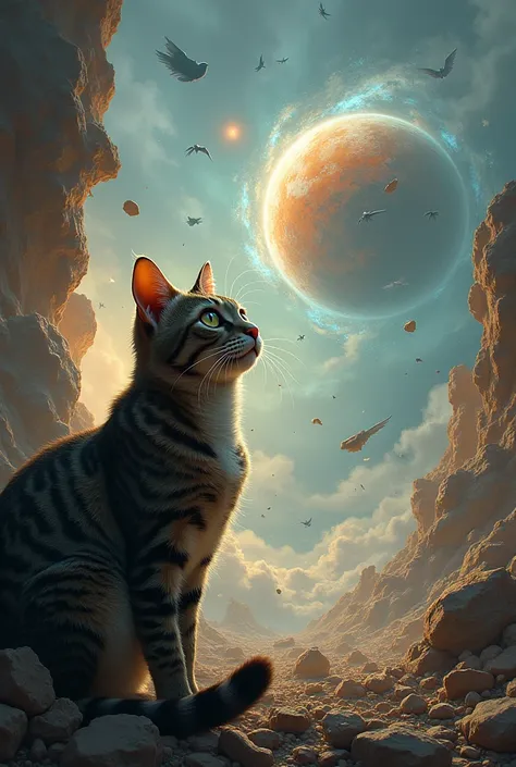 The cat watches as his planet is being ripped apart by the shit 