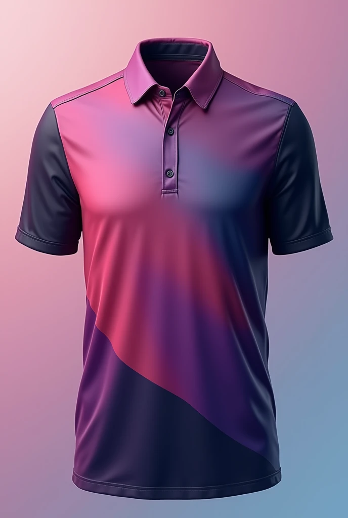  Create a shirt with a gradient with the colors black, baby pink and purple without a shield on the shirt 