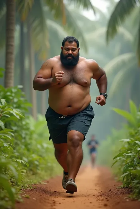 Kerala obese plum young man running 3 km, dont show the face