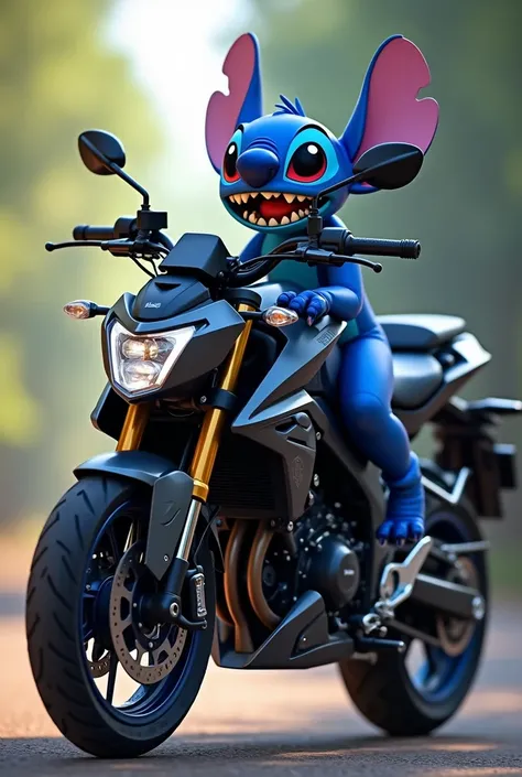 animated stitch on yamaha mt 125