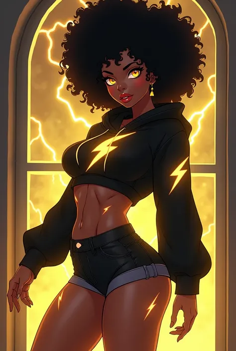 ((Electric Type)) ((Extremely Detailed curvy thick slim fit figure)) ((Extremely Detailed window with Yellow thunderstorm in the background)) ((Extremely Perfect Detailed round sexy Booty)) ((Extremely Detailed big beautiful beast)) ((Extremely Detailed Be...