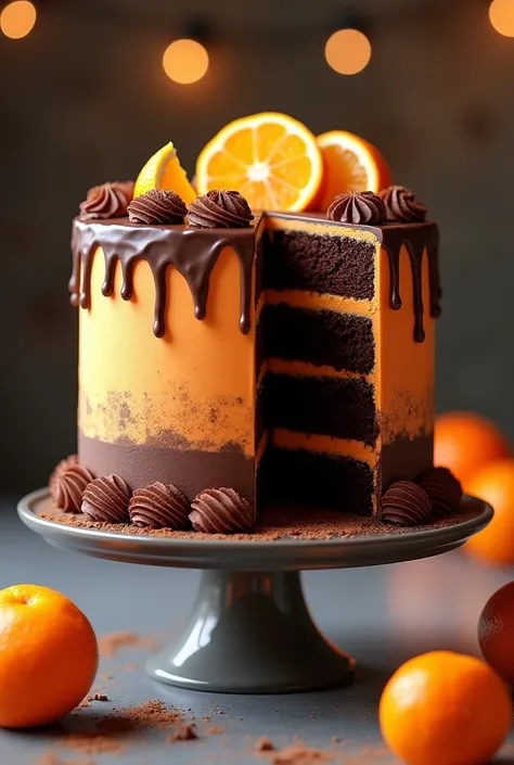 Chocolate and orange birthday cake