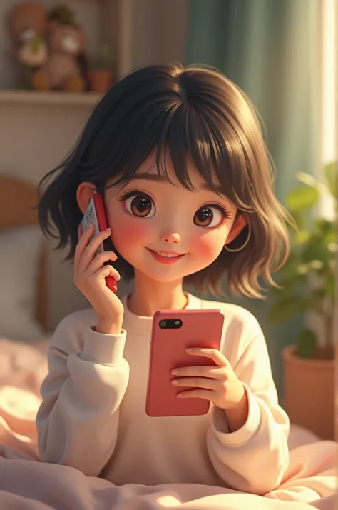 Cute Korean girl on the phone