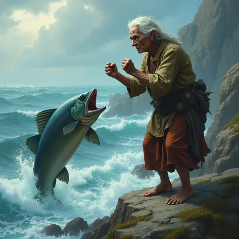 The old woman demands that the fish fulfill her whims from her streak 