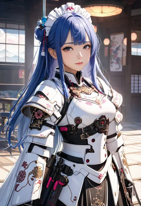 A woman in white armor holding a sword、 full body, Maid, animeファンタジーアート, very beautiful cyberpunk samurai , 2. 5 d cgi animeファンタジーアート, animeスタイル 4k, バダスanime 8 k, animeアート 壁紙 4k, animeアート壁紙4K, anime　 Spectacular Artwork,  anime壁紙 4k , animeの壁紙 4K, 美しいファンタジ...