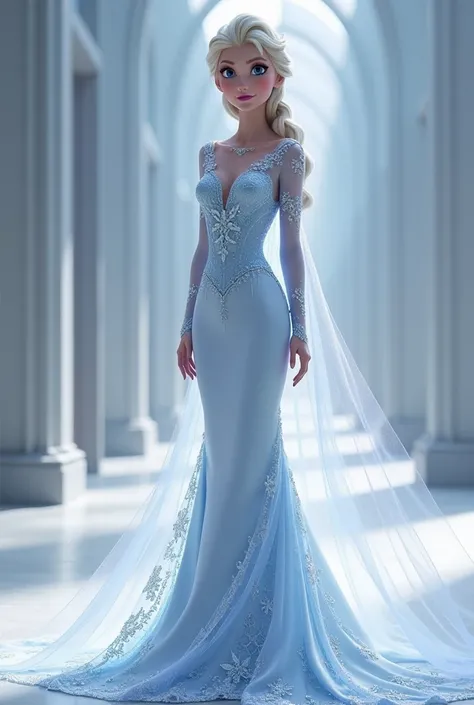 Elsa Frozen 2 modern wedding dress