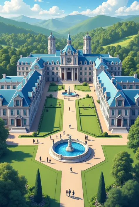 pastel blue boarding school for nobility map