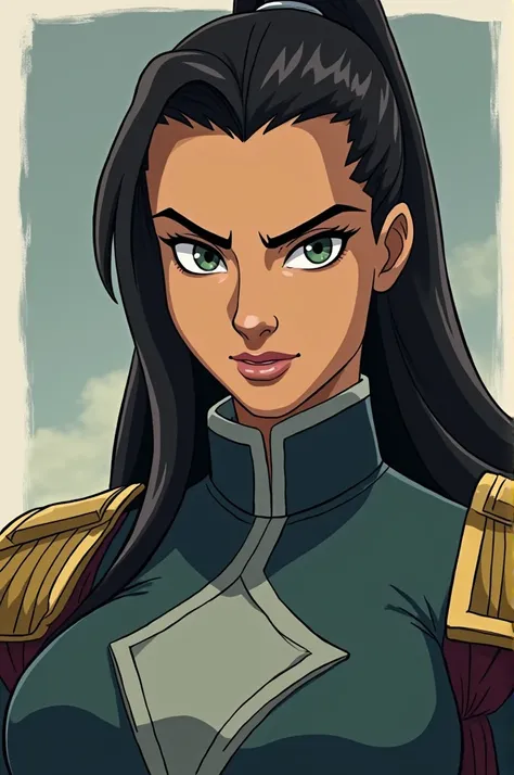 Kuvira from Avatar in original cartoon art style
