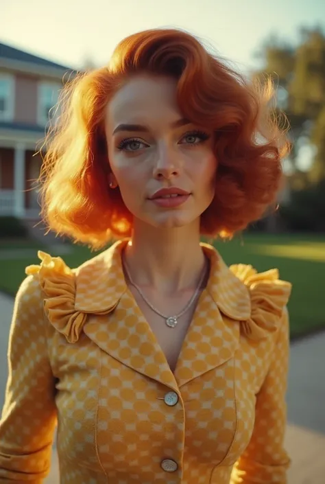 https://s.mj.run/7OYCTjxUhoM Celebrity hybrid mashup, Gemma Ward mixed with Zendaya , ginger hair, in vintage retro fashion as a 1950s housewife, in morning light, by David Bellemere, Jeremy Scott --chaos 20 --ar 4:5 --personalize peoo7x8 --stylize 1000 --...