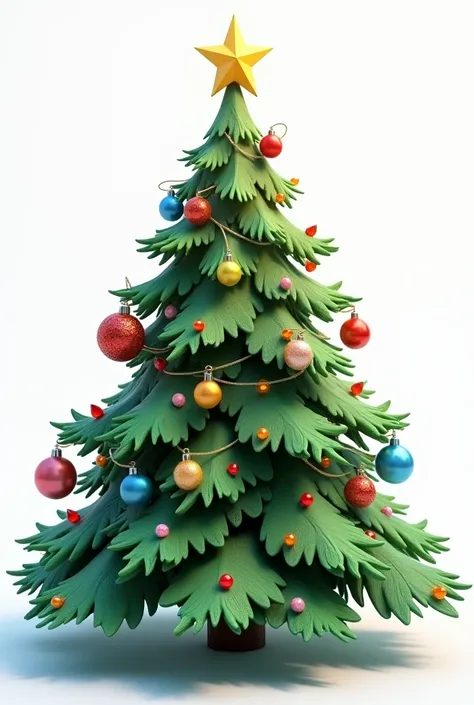 CREATE A CHRISTMAS TREE, in 3d style with transparent background 