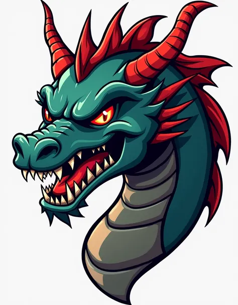 a cartoon dragon head with a long tail and a large mouth, dragon head, dragon head!, sleek dragon head, well designed female dragon head, dragon face, high school mascot, dra the dragon, draconians, robot dragon head, dragon with scars, a baddass dragon, s...