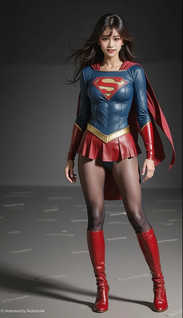  background 、(((  Depicting beautiful legs in black tights    .)))、(((        Legally express the beauty of your smile     )))、((((      make the most of your own original image    )))、(((    Rolling backwards in a supergirl costume    )))、(((ボディにフィットした   ...