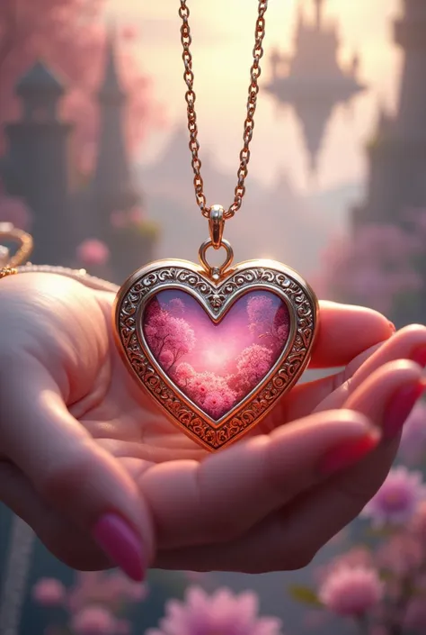 A & F in heart locket fairytale background
