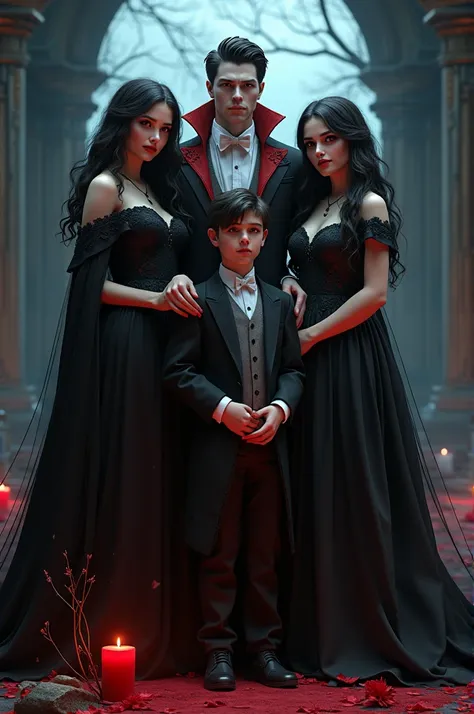 A 3D book with a beautiful vampire and his boy and two girl friends called Vampire Kiss.