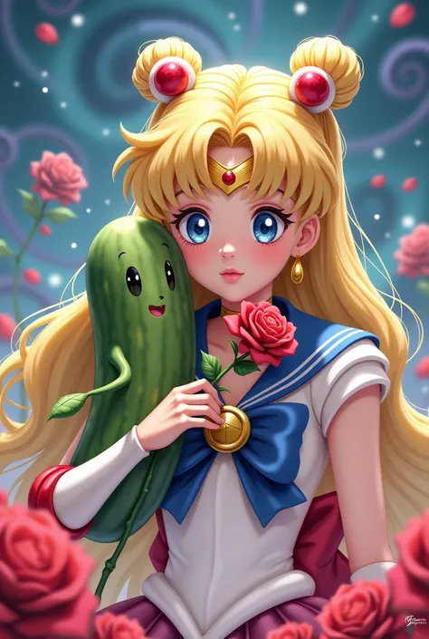 Sailor Moon and a pickle with a rose (Fantasy 1.2)