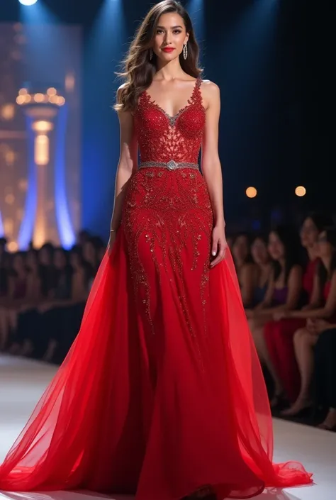 Miss Universe Thailand, how red is this dress?