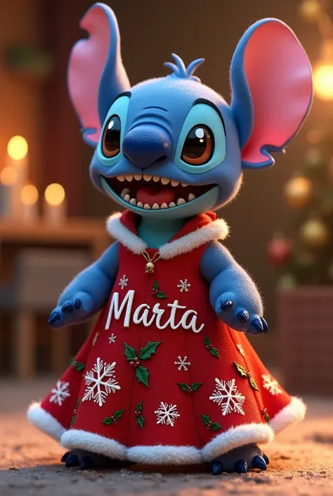 Stich Christmas dress that writes the name Marta 3d