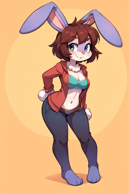 Female furry teenager sara rabbit tiny toons adventure style 