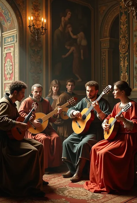 Make an image of music in the Renaissance the instruments to play Instruments in the Renaissance 