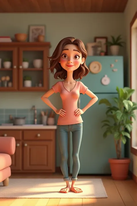 Ghar mein khadi Ho patni ki picture cartoon animation mein aur 3D mein