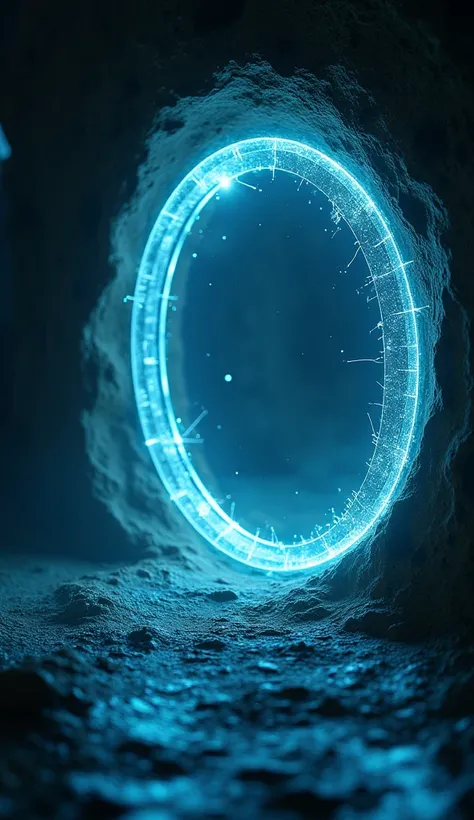 "A close-up shot of a mysterious digital portal opening with a faint, glowing aura. The portal seems to invite the viewer into the unknown. The text ‘Want to know more? Comment below!’ appears glowing in white over the dark background."