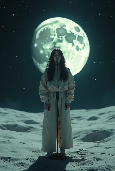 Billie eilish che canta sulla luna 