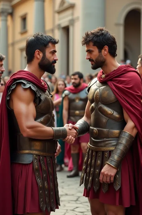 Two Romans arguing with the people