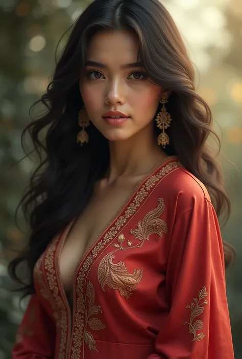 Malay girl with kebaya kedah with sexy hair big boobs cuby