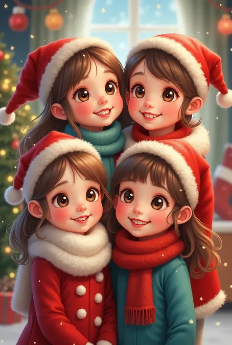 Four Christmas girl for matching profile pic. Cute and lovely 