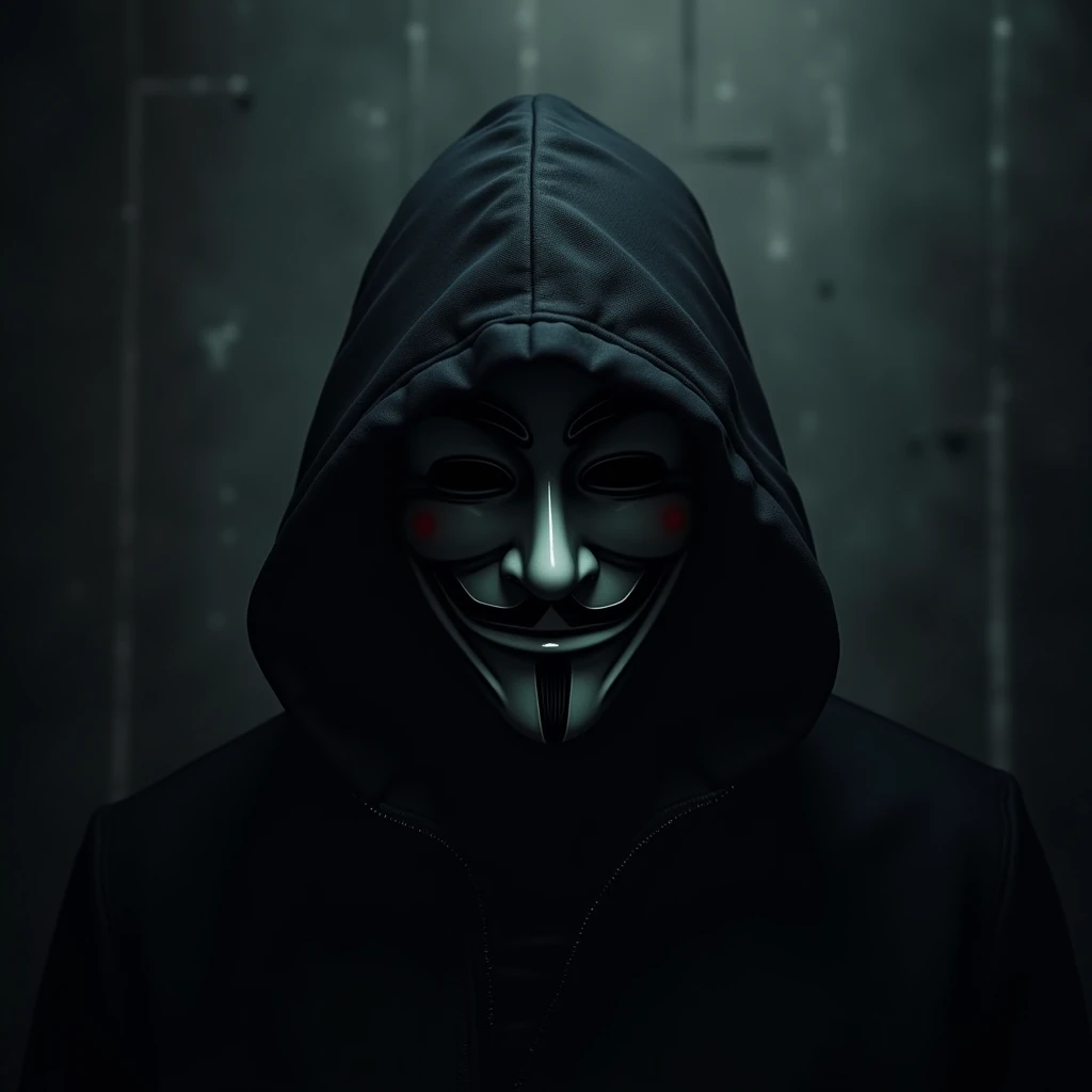 dark art nome GOGOLI evil hacker,using anonymous mask,darkness,obscure,4k