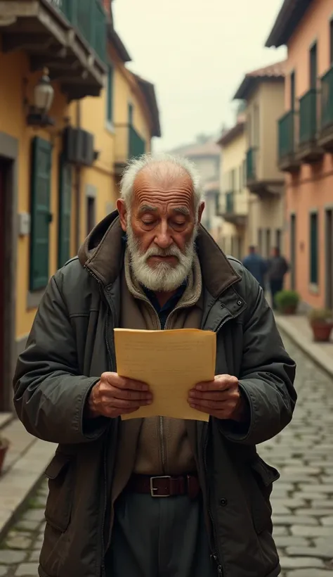  Andrés searched the town until he found an old man who, When reading the letter ,  he let tears of joy fall .
