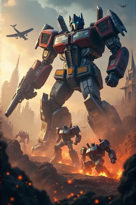 Make a Poster Film about transformer iacon war with cinematic looking, and add coming up at 2026