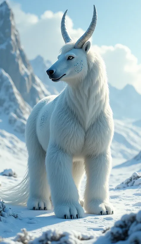 draw a majestic hybrid combination of polar bear and horse