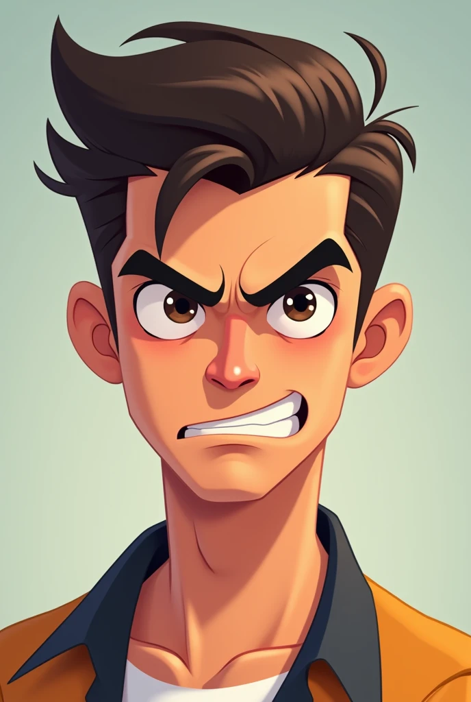 Handsome and grumpy looking man. animation picture
young