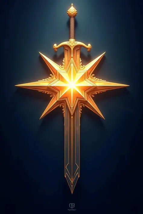 Emblem star with sword