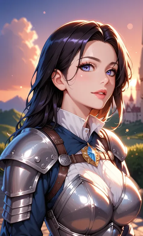 (masterpiece), (extremely intricate:1.3), (realistic), portrait of a girl, the most beautiful in the world, (medieval armor), metal reflections, upper body, outdoors, intense sunlight, far away castle, professional photograph of a stunning woman detailed, ...