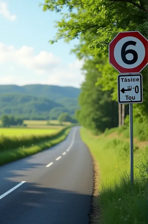  Road with an 80 km sign/h per hour 